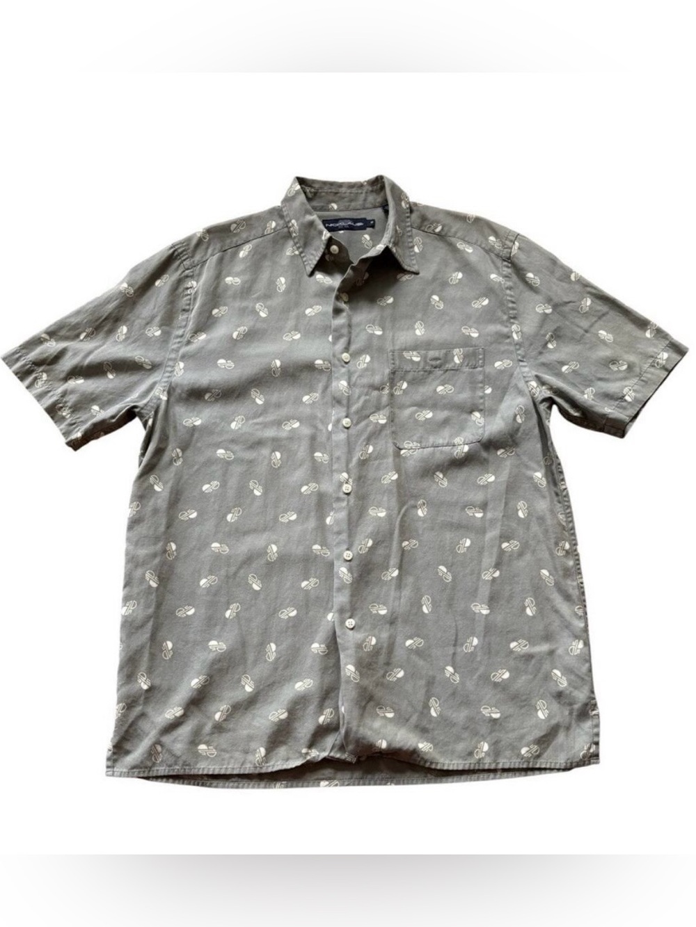 Vintage Jack Nicklaus Silk Cotton Retro Geometric Resort Camp Button Up Shirt M